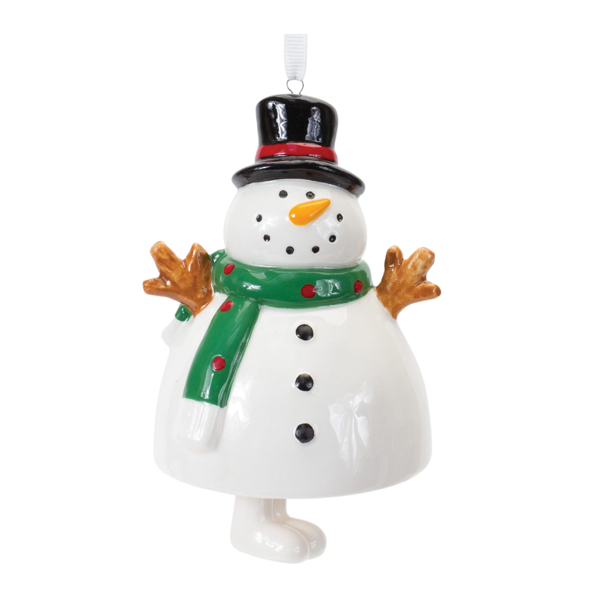 12ct. Ceramic Snowman Bell Ornament